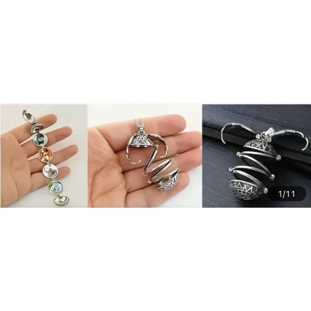 Golden Snitch Multi Photo Locket Keychain Harry Potter Hogwarts Quidditch Gift - Picture 3 of 7